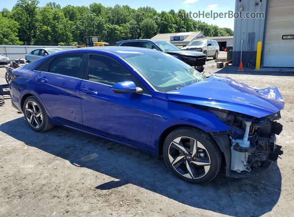 KMHLN4AJ0MU011801 2021 HYUNDAI ELANTRA Blue Delantero derecho