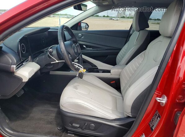 KMHLN4AJ4NU030675 2022 HYUNDAI ELANTRA Red Widok wnętrza z przodu