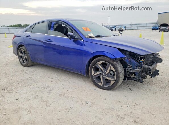 KMHLP4AG4MU170318 2021 HYUNDAI ELANTRA Blue Delantero derecho