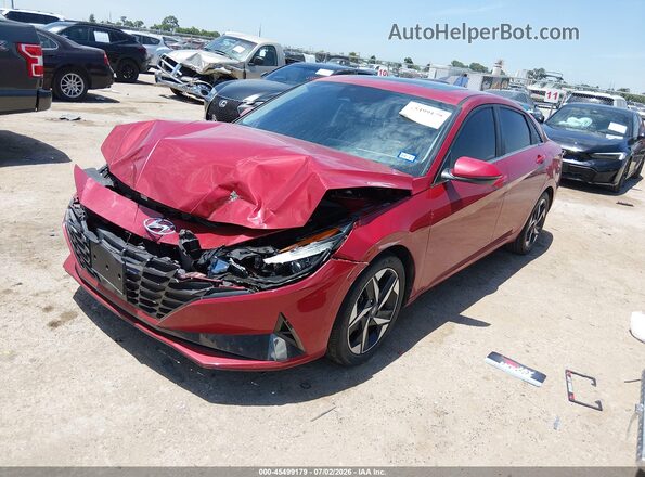 KMHLP4AG5PU371472 2023 HYUNDAI ELANTRA Red წინა მარცხენა ხედი სამი მეოთხედიდან