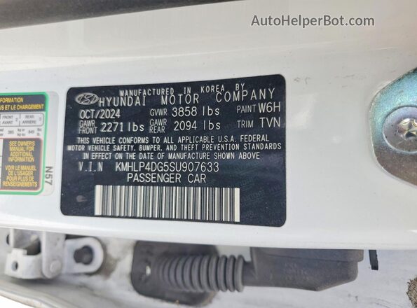 KMHLP4DG5SU907633 2025 HYUNDAI ELANTRA White Շարժիչի բաժամունքի տեսք
