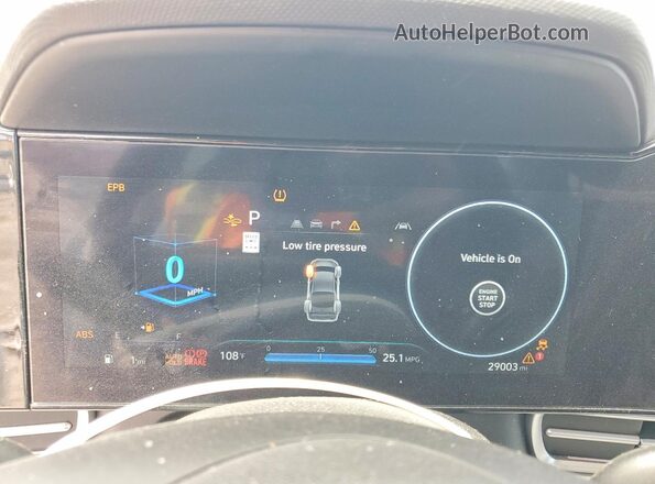 KMHLP4DG5SU907633 2025 HYUNDAI ELANTRA White Սարքավորումների վահանակի տեսք