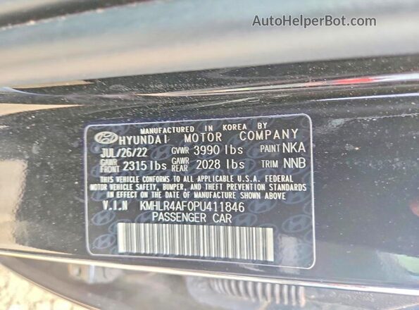 KMHLR4AF0PU411846 2023 HYUNDAI ELANTRA Black Engine compartment view