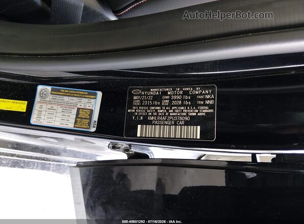KMHLR4AF2PU378090 2023 HYUNDAI ELANTRA Black Engine compartment view