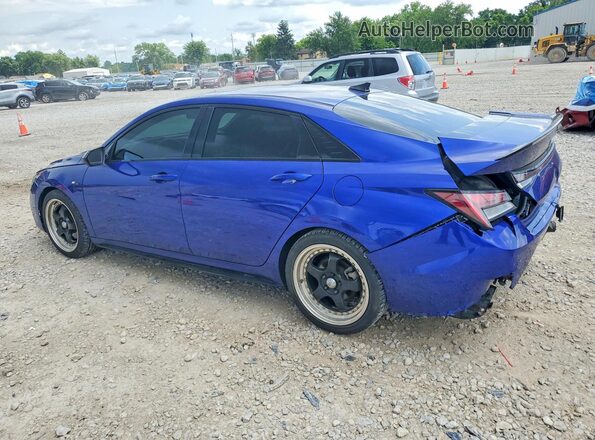 KMHLR4AF3NU229670 2022 HYUNDAI ELANTRA Blue Tył lewy