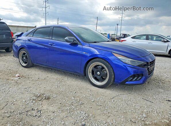 KMHLR4AF3NU229670 2022 HYUNDAI ELANTRA Blue Przód prawy
