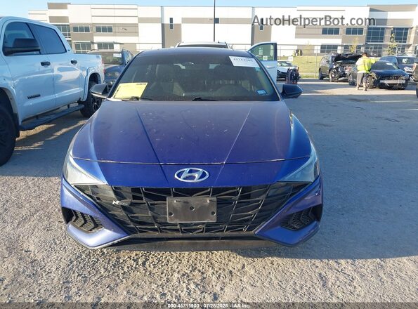 KMHLR4AF6NU232238 2022 HYUNDAI ELANTRA Blue Widok zestawu wskaźników