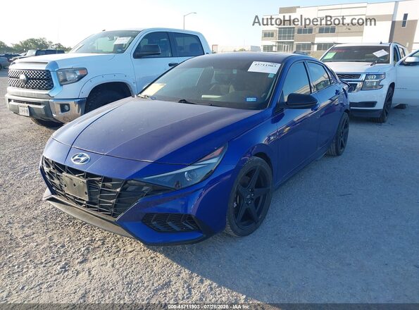 KMHLR4AF6NU232238 2022 HYUNDAI ELANTRA Blue Przód lewy