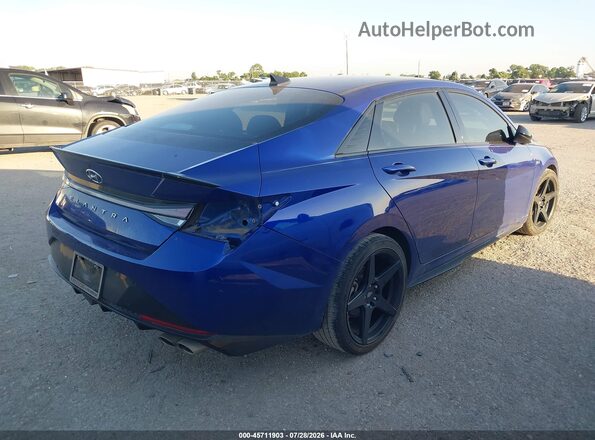 KMHLR4AF6NU232238 2022 HYUNDAI ELANTRA Blue Tył prawy
