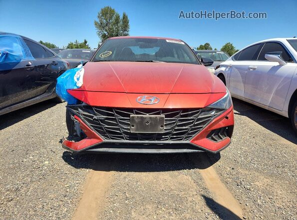 KMHLR4AF7NU327021 2022 HYUNDAI ELANTRA Red ძრავის განყოფილების ხედი