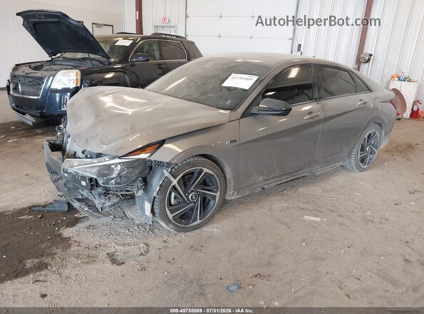 KMHLR4AF7PU494613 2023 HYUNDAI ELANTRA Gray Առջևի ձախ երեք քառորդ տեսարան