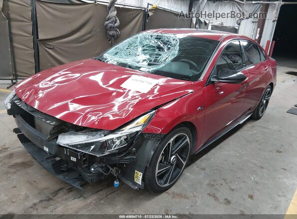KMHLR4AF8NU370105 2022 HYUNDAI ELANTRA Red Przód lewy