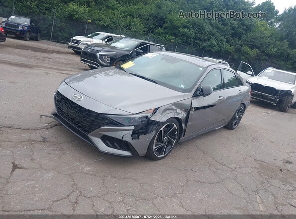 KMHLR4AF8PU407429 2023 HYUNDAI ELANTRA Gray Առջևի ձախ երեք քառորդ տեսարան