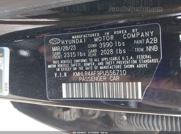 KMHLR4AF9PU556710 2023 HYUNDAI ELANTRA Black Widok komory silnika