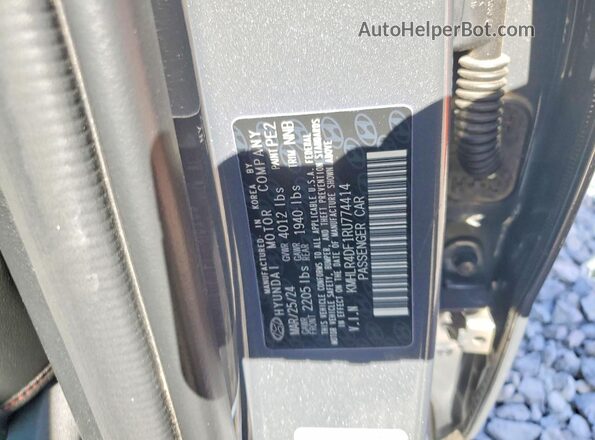 KMHLR4DF1RU774414 2024 HYUNDAI ELANTRA Gray VIN sticker view