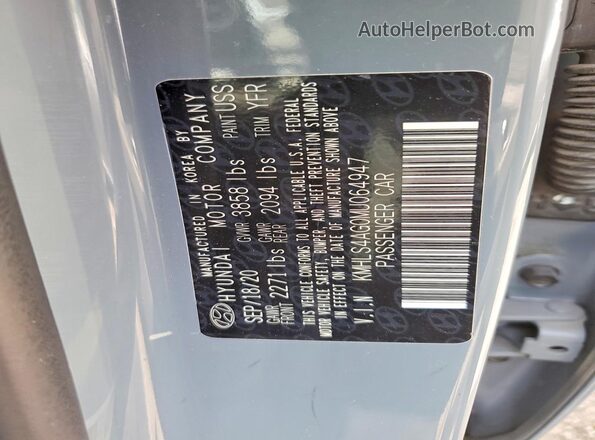 KMHLS4AG0MU064947 2021 HYUNDAI ELANTRA Gray ძრავის განყოფილების ხედი