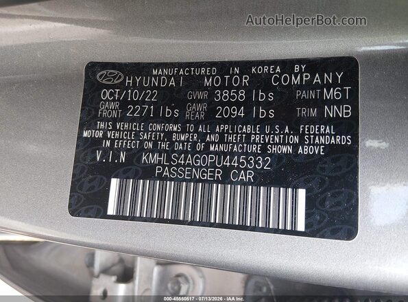 KMHLS4AG0PU445332 2023 HYUNDAI ELANTRA Silver Engine compartment view