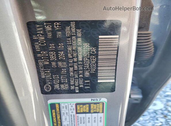 KMHLS4AG0PU501298 2023 HYUNDAI ELANTRA Tan Widok komory silnika