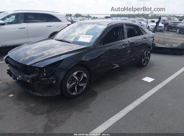 KMHLS4AG1PU445209 2023 HYUNDAI ELANTRA Черный Передняя левая четверть