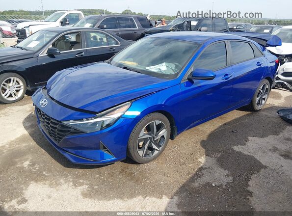 KMHLS4AG3PU481399 2023 HYUNDAI ELANTRA Blue Առջևի ձախ երեք քառորդ տեսարան