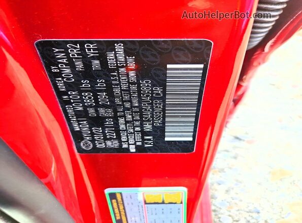 KMHLS4AG4PU459895 2023 HYUNDAI ELANTRA Красный Вид подкапотного пространства