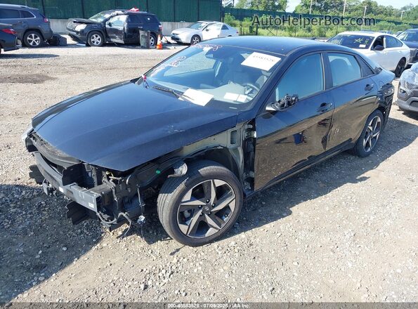 KMHLS4AG4PU514779 2023 HYUNDAI ELANTRA Black წინა მარცხენა ხედი სამი მეოთხედიდან