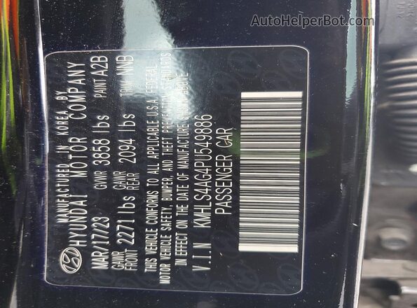 KMHLS4AG4PU549886 2023 HYUNDAI ELANTRA Black Вид підкапотного простору