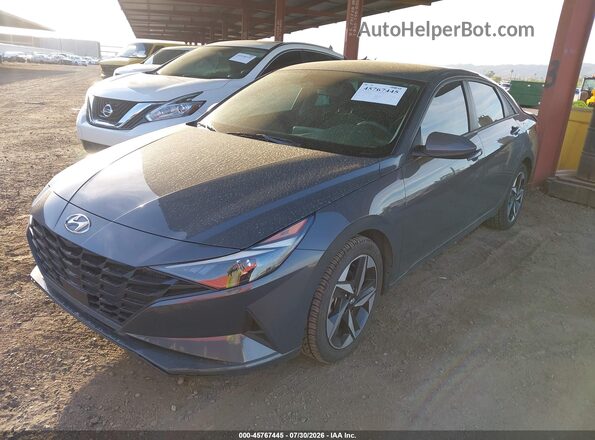 KMHLS4AG4PU599865 2023 HYUNDAI ELANTRA Gray წინა მარცხენა ხედი სამი მეოთხედიდან