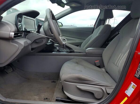 KMHLS4AG7NU217566 2022 HYUNDAI ELANTRA Red Widok wnętrza z przodu