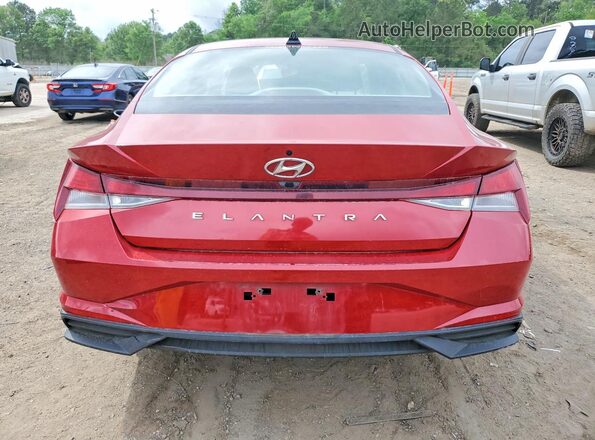KMHLS4AG7NU217566 2022 HYUNDAI ELANTRA Red Widok z tyłu