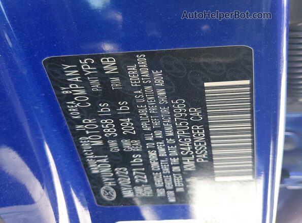 KMHLS4AG7PU579965 2023 HYUNDAI ELANTRA Blue Շարժիչի բաժամունքի տեսք