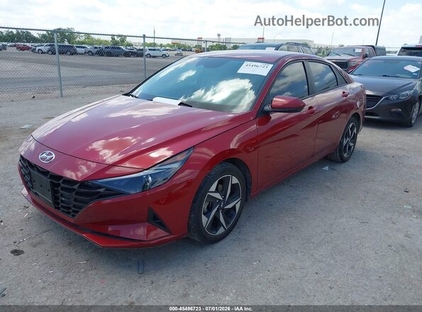 KMHLS4AG7PU611295 2023 HYUNDAI ELANTRA Red წინა მარცხენა ხედი სამი მეოთხედიდან
