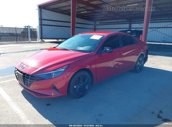 KMHLS4AG9NU337000 2022 HYUNDAI ELANTRA Red წინა მარცხენა ხედი სამი მეოთხედიდან
