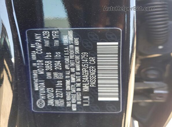 KMHLS4AG9PU514759 2023 HYUNDAI ELANTRA Black Вид підкапотного простору