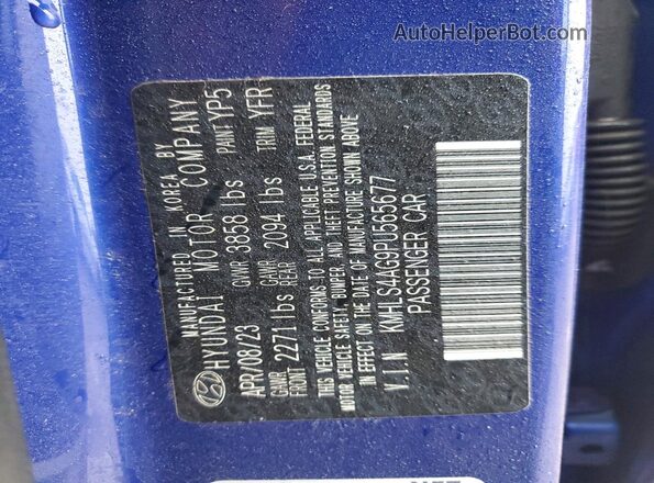 KMHLS4AG9PU565677 2023 HYUNDAI ELANTRA Blue ძრავის განყოფილების ხედი