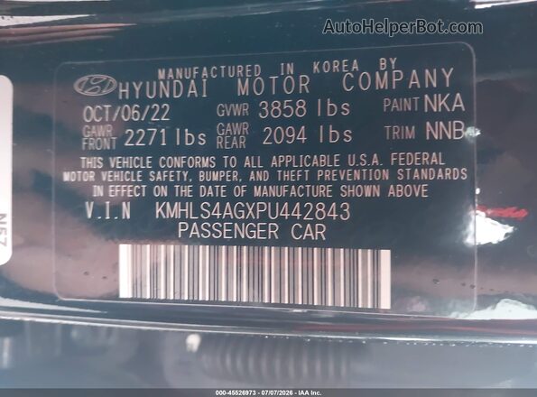 KMHLS4AGXPU442843 2023 HYUNDAI ELANTRA Black Engine compartment view