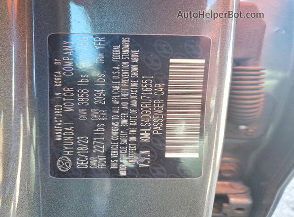 KMHLS4DG0RU716551 2024 HYUNDAI ELANTRA Серый Вид подкапотного пространства