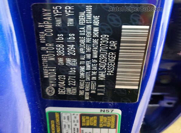 KMHLS4DG3RU707309 2024 HYUNDAI ELANTRA Синий Вид подкапотного пространства