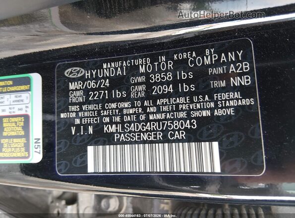 KMHLS4DG4RU758043 2024 HYUNDAI ELANTRA Black Вид підкапотного простору