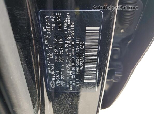 KMHLS4DG5RU780911 2024 HYUNDAI ELANTRA Black Widok komory silnika