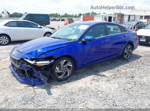 KMHLS4DG5SU943451 2025 HYUNDAI ELANTRA Blue Առջևի ձախ երեք քառորդ տեսարան