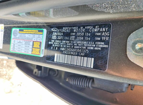 KMHLS4DG6RU841375 2024 HYUNDAI ELANTRA Gray ძრავის განყოფილების ხედი