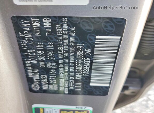 KMHLS4DG7RU688991 2024 HYUNDAI ELANTRA Gray VIN կոդի պիտակի տեսք
