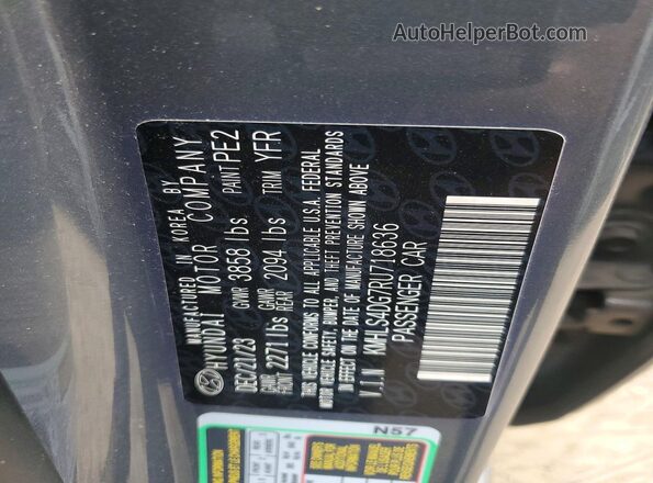 KMHLS4DG7RU718636 2024 HYUNDAI ELANTRA Gray Շարժիչի բաժամունքի տեսք