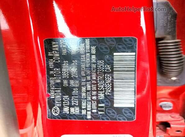 KMHLS4DG7RU733508 2024 HYUNDAI ELANTRA Красный Вид подкапотного пространства