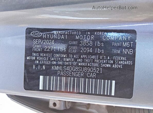 KMHLS4DG8SU890521 2025 HYUNDAI ELANTRA Gray Widok komory silnika