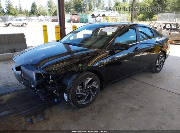 KMHLS4DG8SU941533 2025 HYUNDAI ELANTRA Black Առջևի ձախ երեք քառորդ տեսարան