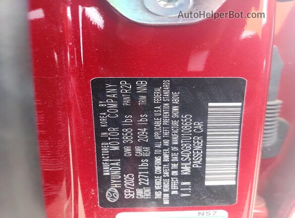 KMHLS4DG8TU108655 2026 HYUNDAI ELANTRA Red Engine compartment view