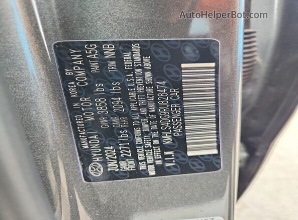 KMHLS4DG9RU828474 2024 HYUNDAI ELANTRA Gray Vista del compartimento del motor