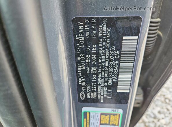 KMHLS4DG9SU022852 2025 HYUNDAI ELANTRA Gray Widok komory silnika